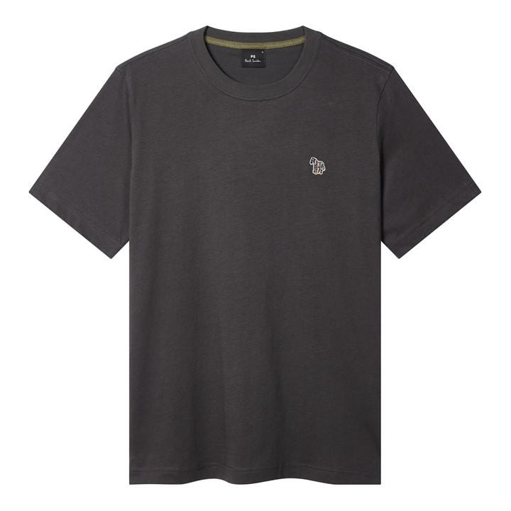Ps Paul Smith Men's Grey Regular Fit Zebra Crew-Neck T-Shirt