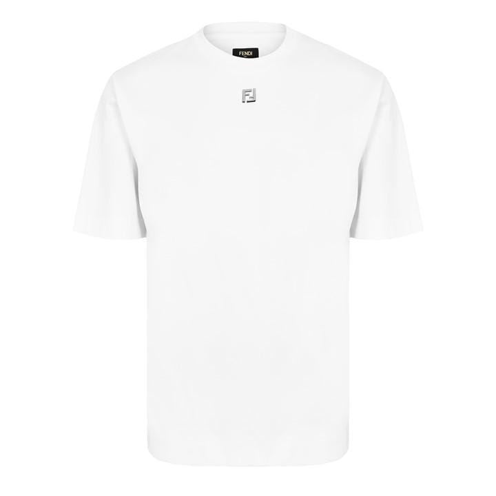 Fendi Men's White Ff Metal T T-Shirt - S