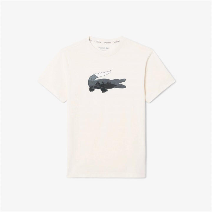 Lacoste Men's White Infillcroc T-Shirt - L