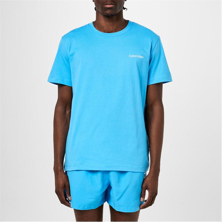Calvin Klein Mens Blue Core Logo T Shirt - Medium