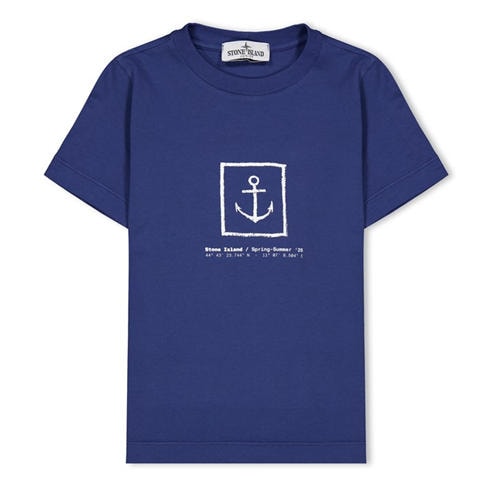 STONE ISLAND - Kids' Sailor Graphic Cotton Short-Sleeve Crew-Neck T-Shirt