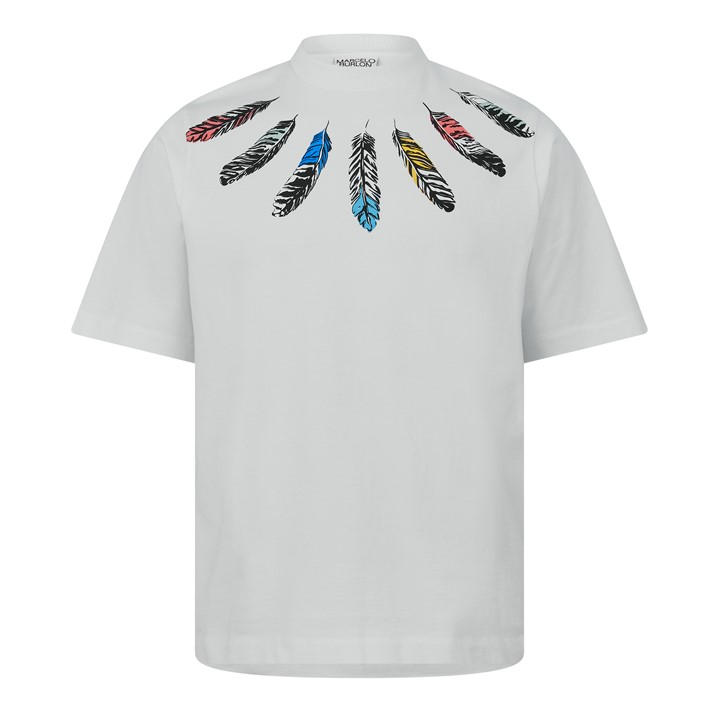 Marcelo Burlon Men's White Collar Feathers