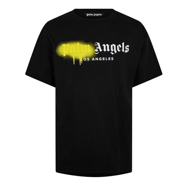 White/Yellow - PALM ANGELS - Men's Spray T-Shirt
