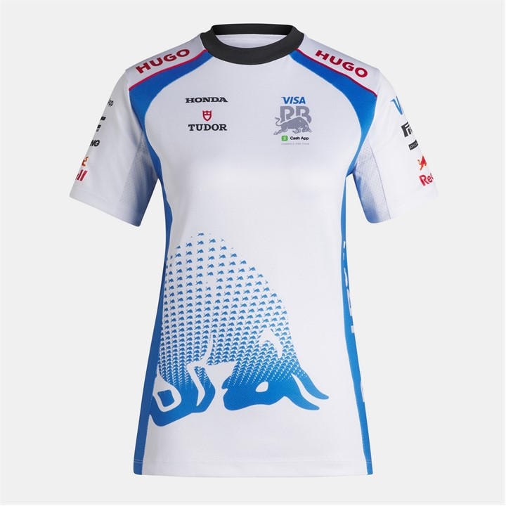 Hugo Visa Cash App Red Bull F1 2025 T-Shirt Womens – White Hugo Visa Cash App Red Bull F1 2025 T-Shirt Womens – White