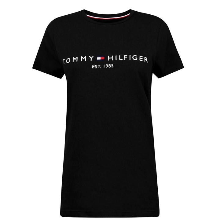 Tommy Hilfiger Logo Crew Neck T Shirt – Black Tommy Hilfiger Logo Crew Neck T Shirt – Black