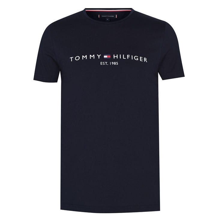 Tommy Hilfiger Men's Blue Logo Crew Neck T Shirt 3XL