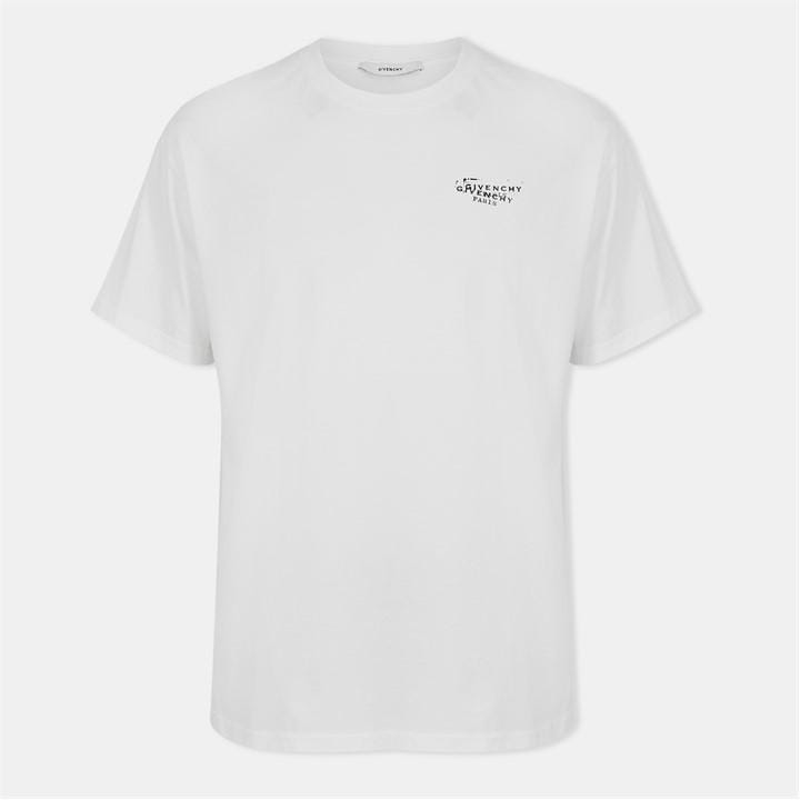 Givenchy Men's White Giv Stamp Tee Sn62