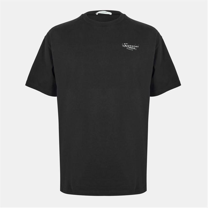 Givenchy Men's Black Giv Stamp Tee Sn62