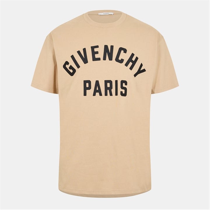 Givenchy Men's Beige Giv Paris T-Shirt - S
