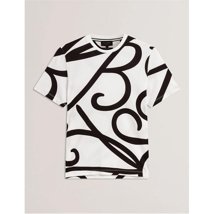 Ted Baker Men’s TB Script Regular Fit T-Shirt – White