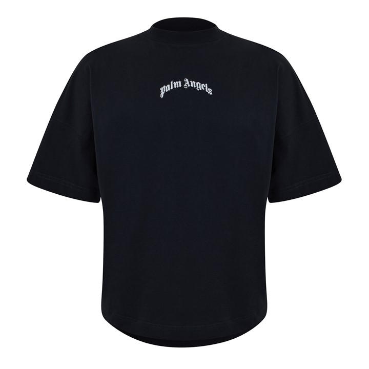 Palm Angels Men's Black Gothic Oversized T-Shirt Large