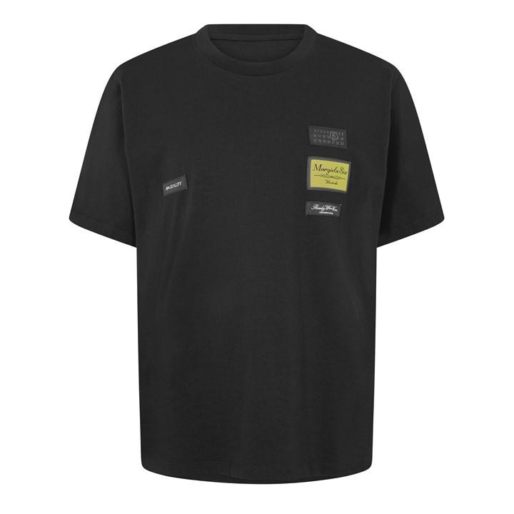 Mm6 Maison Margiela Men's Black Mm6 Mai Label Tee Sn61