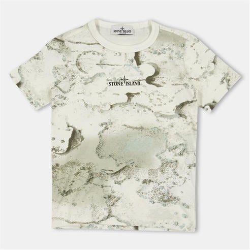 STONE ISLAND - Kids' Camo Print T-Shirt
