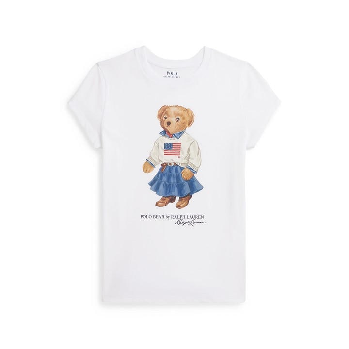 Polo Ralph Lauren Girls Blue Kids' Bear T-Shirt - 12 - 13 Years