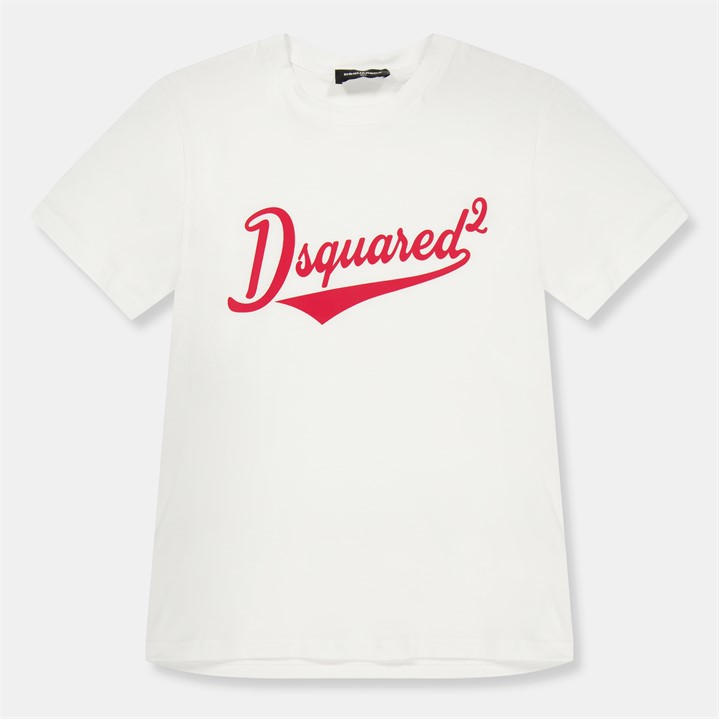 Dsquared2 Unisex Kids White Dsq Logo T-Shirt Jn61