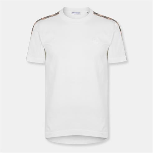 BURBERRY - Mens Check Trim Cotton T-Shirt