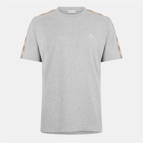 BURBERRY - Mens Check Trim Cotton T-Shirt