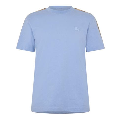 BURBERRY - Mens Check Trim Cotton T-Shirt