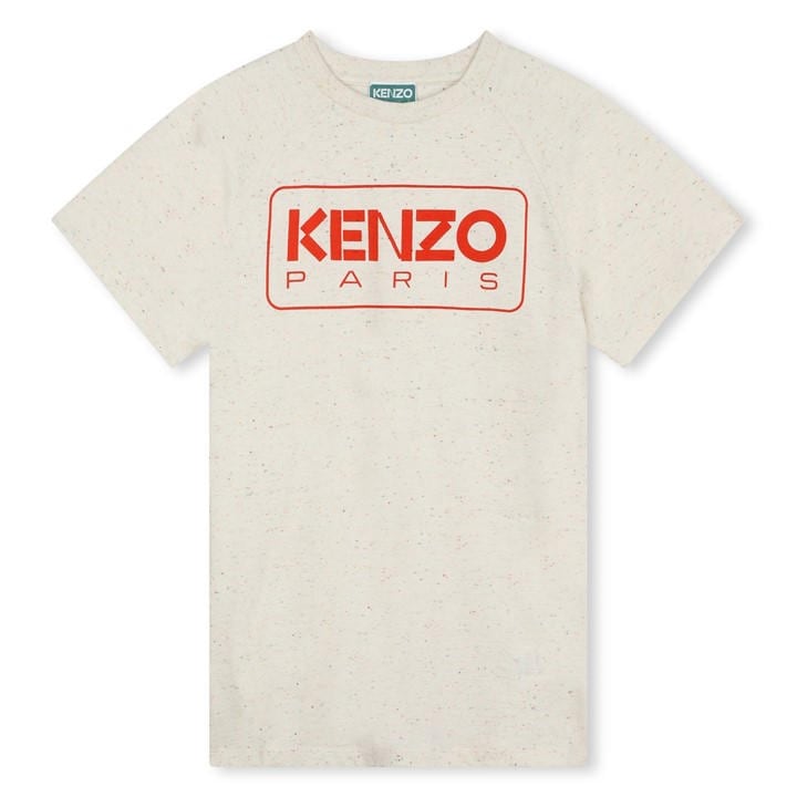 Kenzo Unisex Kids Cream Logo T-Shirt Juniors Size 9