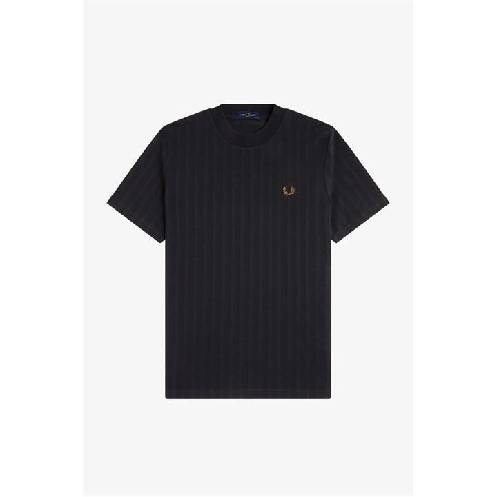 Fred Perry Men's Black Fred Pique Stripe T Sn62