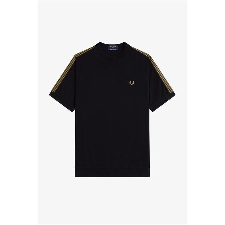 Fred Perry Men's Black Fred Tape T-Shirt Sn62
