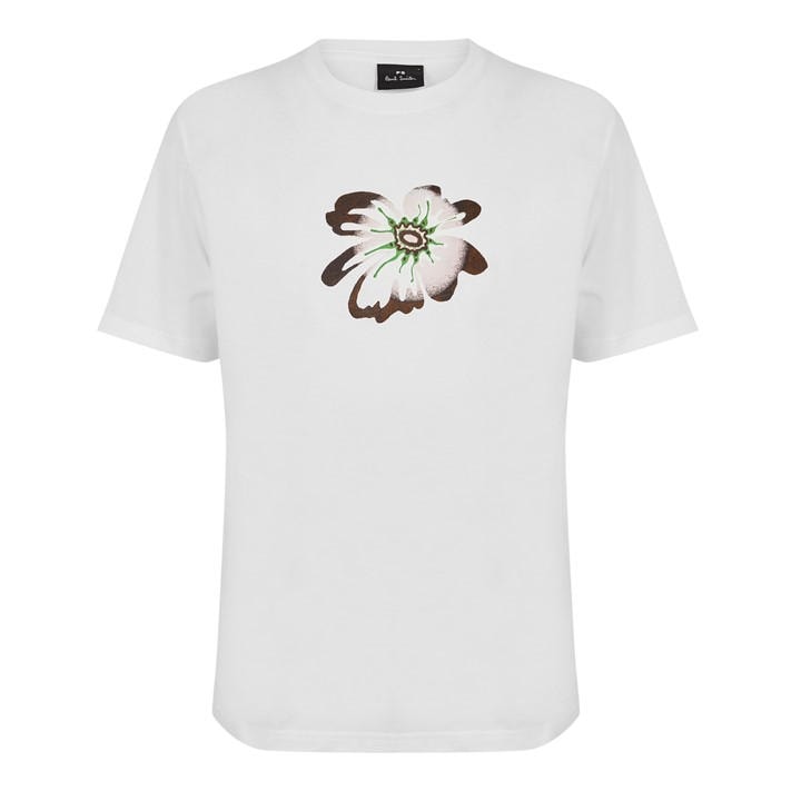 Ps Paul Smith Men's White Ps Flower T-Shirt Sn62