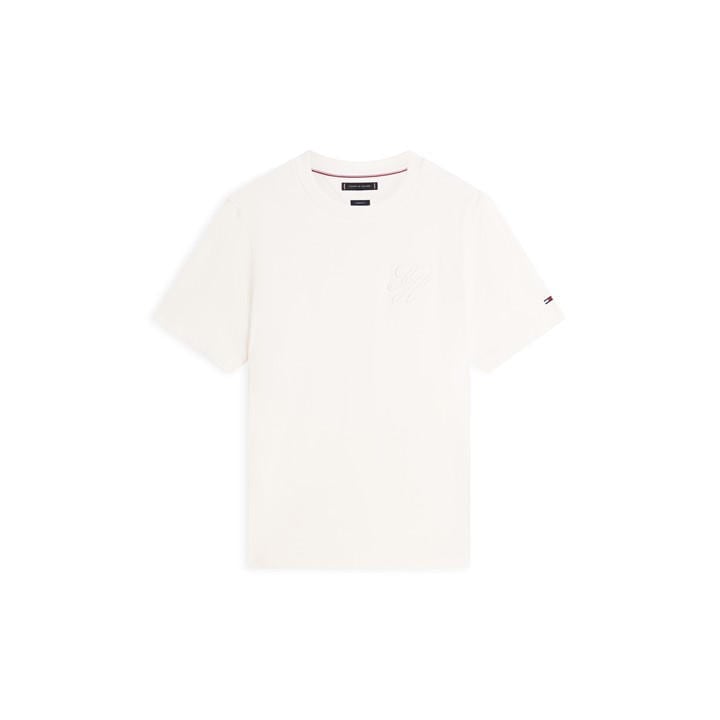 Tommy Hilfiger Men's Cream Tommy Scrpt Intrlk T Sn63