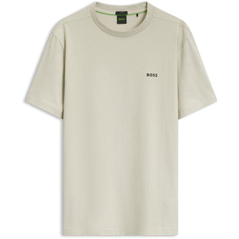 Boss - Mens BOSS GREEN T-Shirt with Logo Design Stretch Cotton