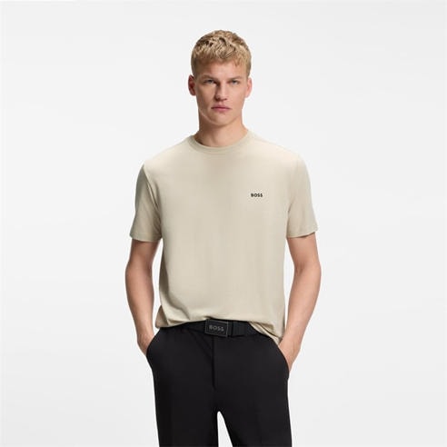 Boss - Mens BOSS GREEN T-Shirt with Logo Design Stretch Cotton