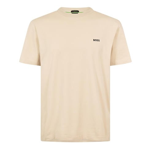 Boss - Mens BOSS GREEN T-Shirt with Logo Design Stretch Cotton