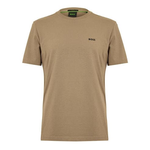 Boss - Mens BOSS GREEN T-Shirt with Logo Design Stretch Cotton