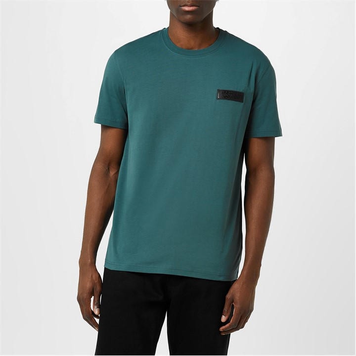 Moschino Men's Green Logo T Shirt - S