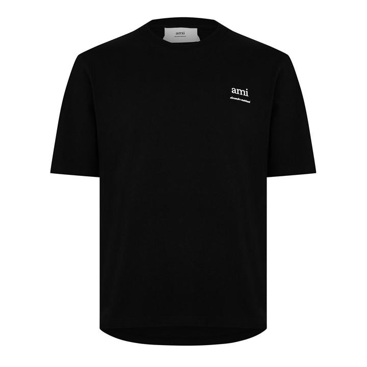 Ami Paris Men's Black Organic Cotton Logo T-Shirt - S