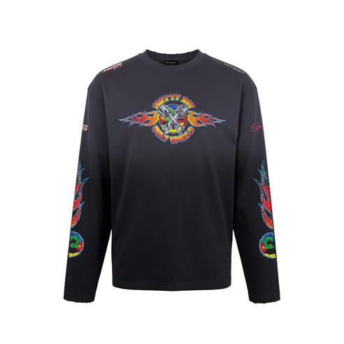PRETTY BOY UGLY WORLD - PBUW Motor Wash Long Sleeve T-shirt Mens