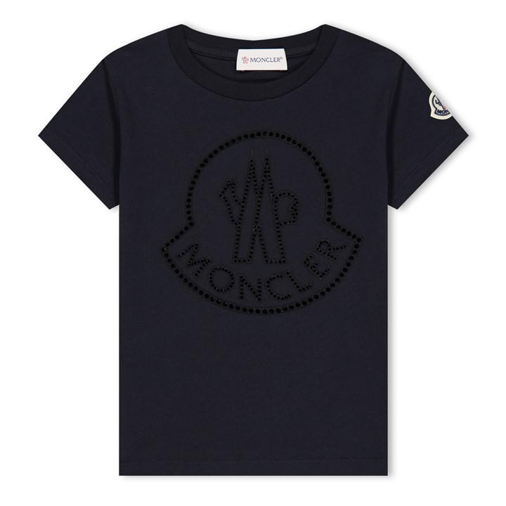 Moncler Girls Black Logo T-Shirt Juniors