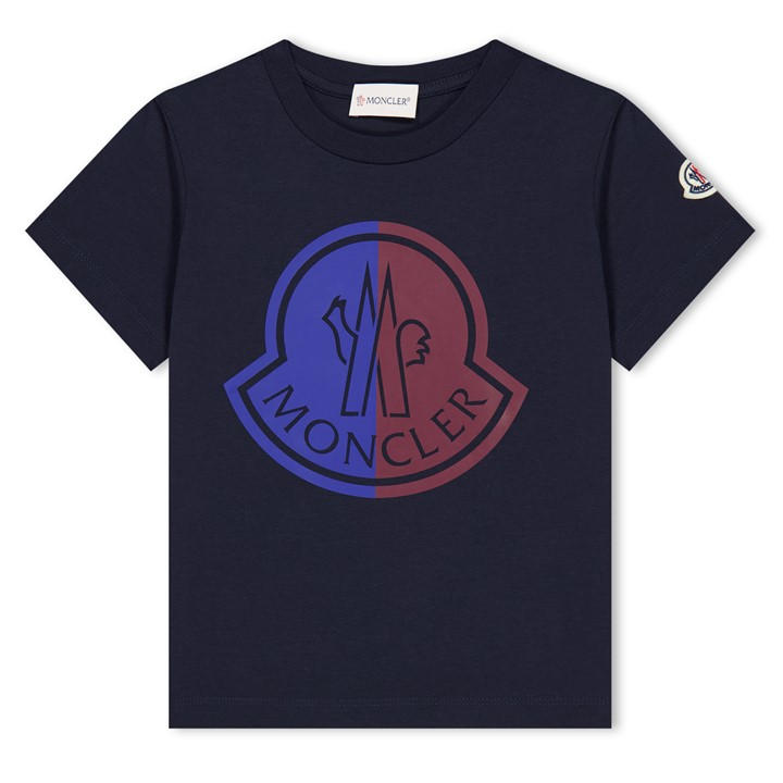 Moncler Boys Blue Lrg Lgo Tee -