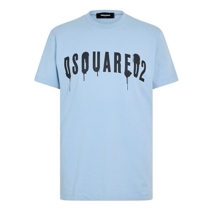 Dsquared2 Men's Blue Spray Logo T Shirt