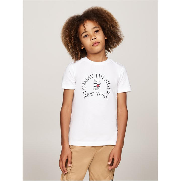 Tommy Hilfiger Boys White Short-Sleeved T-Shirt -