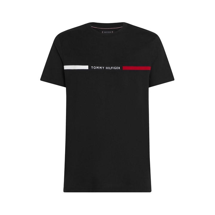 Tommy Hilfiger Logo Panel T-Shirt – Black