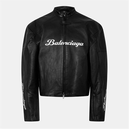 BALENCIAGA - Men's Bal Lam Leather Biker Jacket