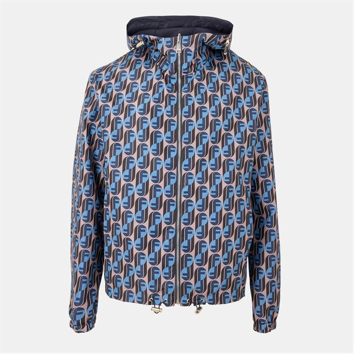Fendi Men's Blue Ff Windbrkr Sn54 Small