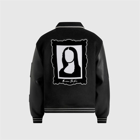 MANIERE DE VOIR - Mens Mona Lisa Wool Blend Varsity Jacket