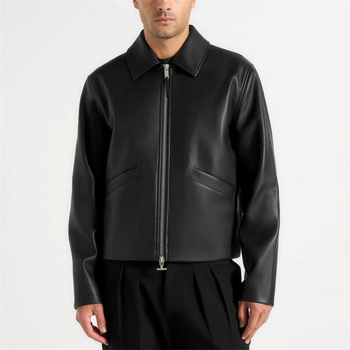 MANIERE DE VOIR - Mens Yves Minimal Leather Jacket