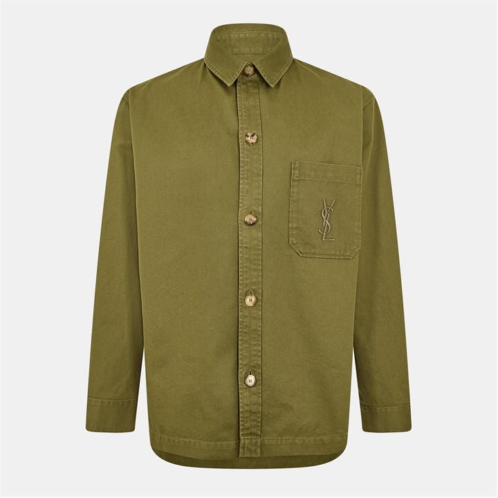 Saint Laurent Men's Green Cassandre Overshirt - XL
