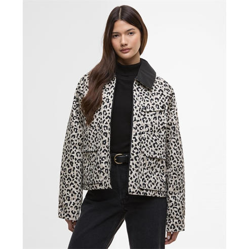 Barbour International - Women's Warlock Heavy Cotton Faux-Velvet Collar Boxy Coach Jacket
