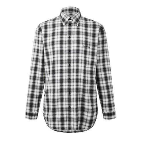 BALENCIAGA - Men's Check Cotton Flannel Overshirt