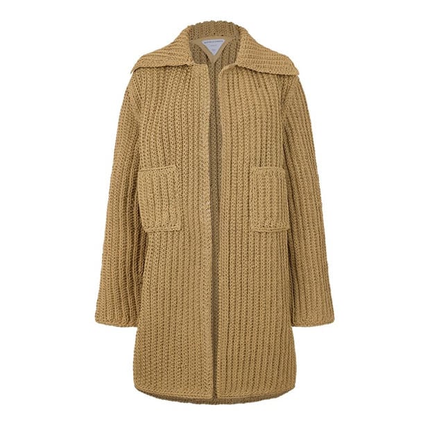 Bottega Veneta Women's Hand-Knitted Leather Long Sleeve Leather Jacket