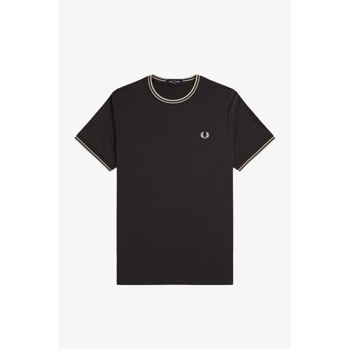 Fred Perry Men's Grey Twin Tipped T-Shirt Medium