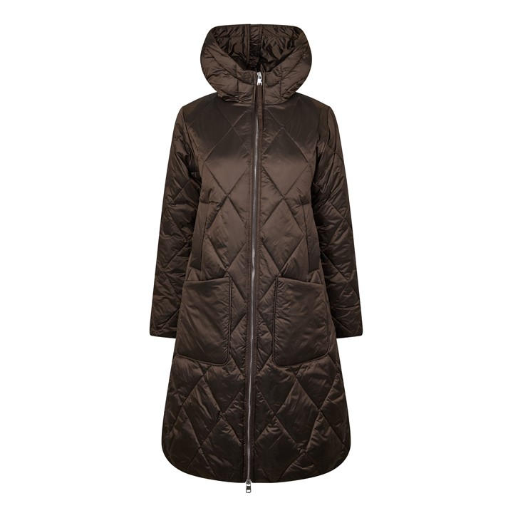 VARLEY Frisco Long Quilt Coat – Brown