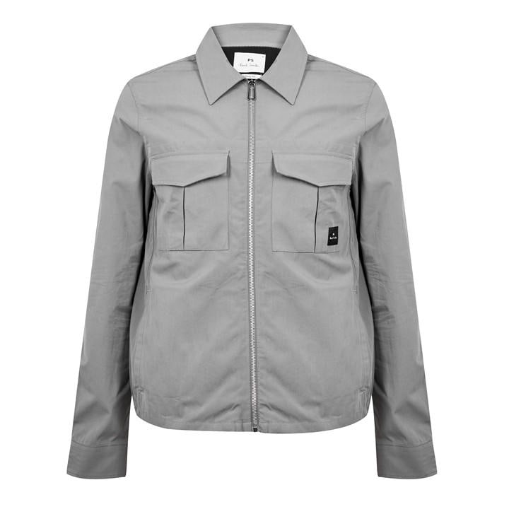 Ps Paul Smith Men's Grey Zip Patch Overshirt Medium